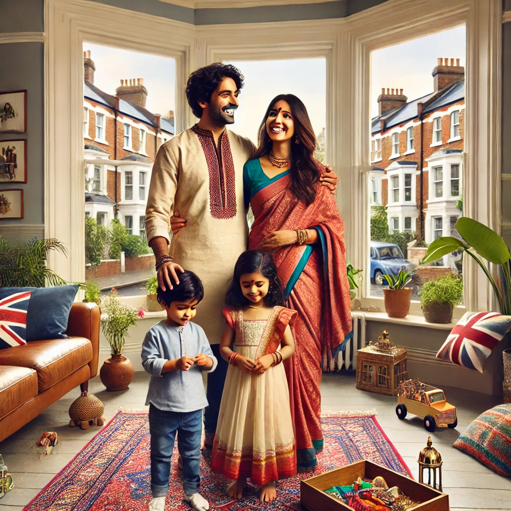 Hindu Family with Children in the UK